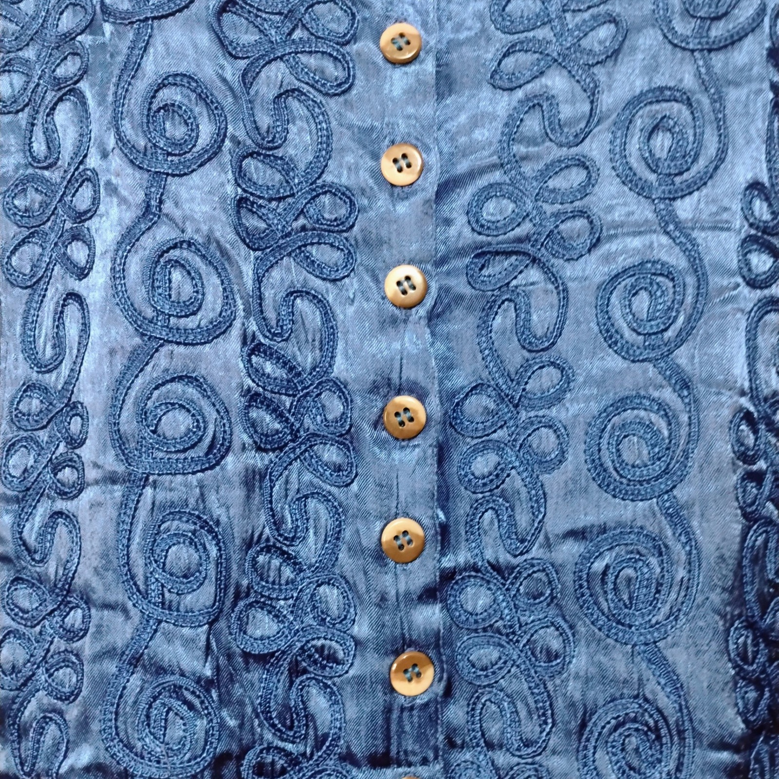 Holy Clothing Nwt Blue Embroidered Tunic Blouse 2x Renaissance Whimsigoth Fairy — image 4 of 8